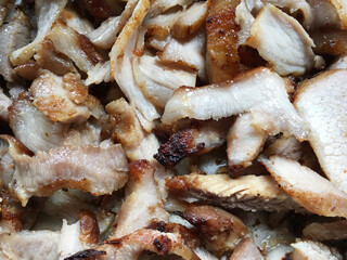 fried pork on the market