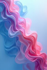 Fototapeta premium Ethereal Abstract Smoke Waves in Pastel Pink and Blue Hues