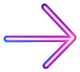Obraz premium 3D render of neon arrow icon light.