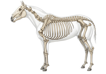 Horse skeleton anatomy illustration