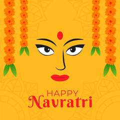 illustration flat design to celebrate navratri festival