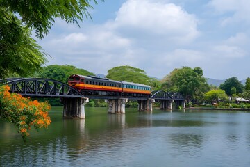 Fototapeta premium Railway bridge over the river