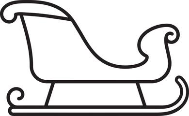 Santa Sleigh Silhouette in Black | Christmas Ride Illustration Vector