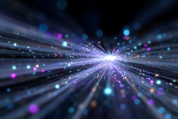 Obraz premium Abstract background of lights motion, technology concept.