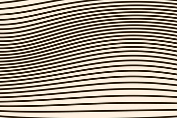 Fototapeta premium Minimal Wavy Line Pattern: Abstract Dark Brown Curves on Beige Background