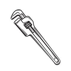 Naklejka premium Detailed hand drawn illustration of a pipe wrench for plumbing and home repair projects
