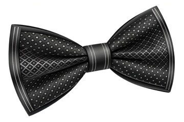 black bow tie  isolated on solid white background