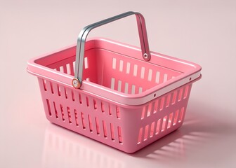 empty shopping basket  isolated on solid white background