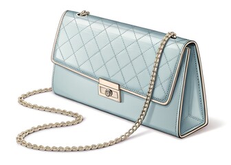 purse with money on white background