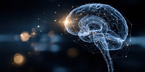 Gut Brain Connection Illustrated With Neural Pathways and Glowing Elements