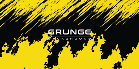 Abstract  Yellow Grunge Texture In Black Background Design, Vector Illustration