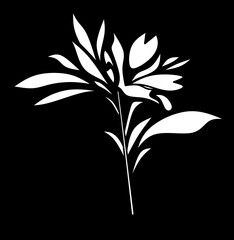 floral vector on black and white background