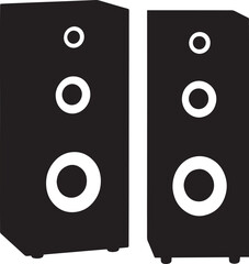 Speaker Silhouette in Black | Sound System Illustration Vector Format