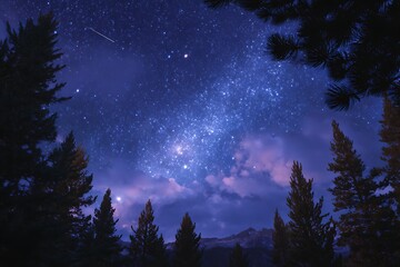 Fototapeta premium Peaceful Stargazing in the Wilderness