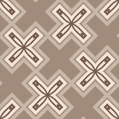 Brown antique seamless geometric pattern for an ornamental tile wall design