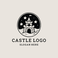 Royal castle logo with flags and fortress elements.