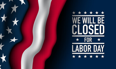Poster Sign Closed for Labor Day.