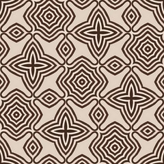 Black and white seamless geometric pattern with vintage star ornament illustration, ideal for fashion, fabric, textile, and paper designs