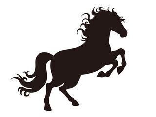 A vector horse in silhouette style