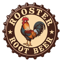Rooster Root Beer Retro Bottle Cap
