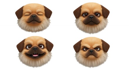Dog head portraits different expressions