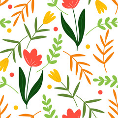Floral Seamless Pattern On white Background