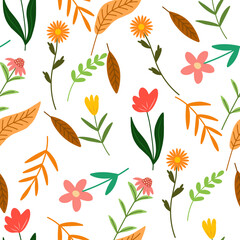 Floral Seamless Pattern On white Background