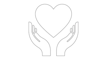 Hands Holding Heart Icon Vector Illustration. Care and Support Symbol. Charity Concept.