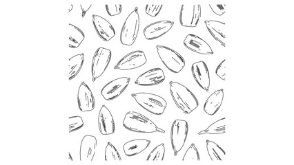 Sunflower Seeds Pattern Vector Illustration. Food Background. Agriculture Concept.