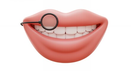 Smiling mouth with spectacles graphic