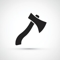 Black Axe Silhouette Icon on Light Gray Background