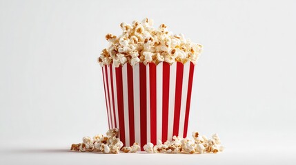 Popcorn bucket movie night snack food cinema treat white background