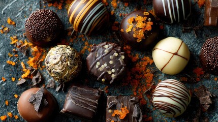 Delicious gourmet chocolate truffles assortment confectionery sweets