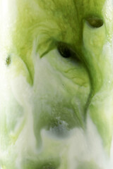 Macro Image of a Matcha Latte,