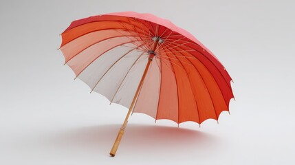 Isolated orange umbrella rain protection weather fashion style