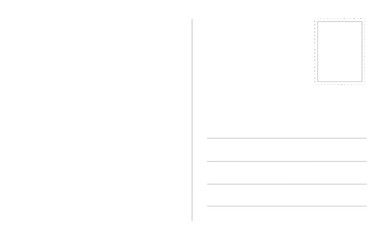 Blank postcard template with stamp area and lines
