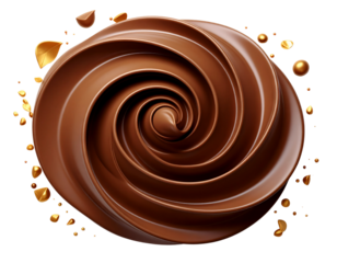 melted chocolate on white background