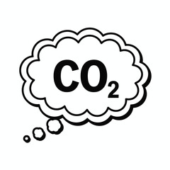 Carbon dioxide thought bubble icon