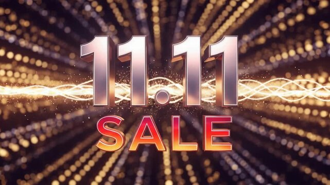 11.11 sale promotion with glittery, golden and radiant background makes buying items joyful. 11.11 sale time means shopping and getting huge discounts on desired items and more,