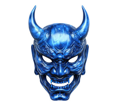 Blue onia mask isolated on transparent background