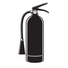 Obraz premium Silhouette illustration of a fire extinguisher emergency safety equipment protection black and white