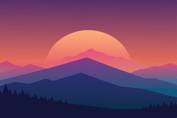 sunrise in mountains