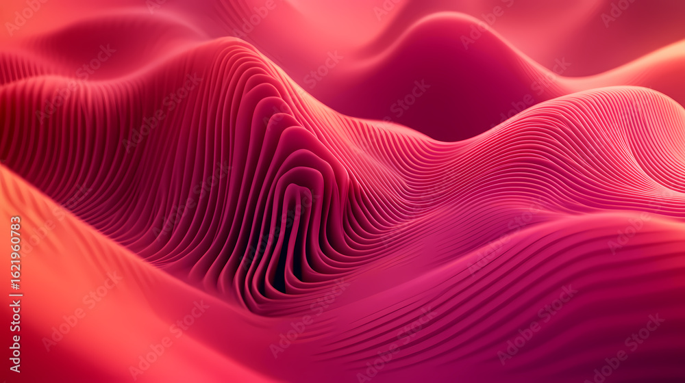 Wall mural abstract red wave pattern design
