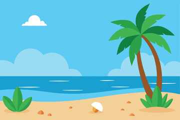 Obraz premium tropical island with palm trees