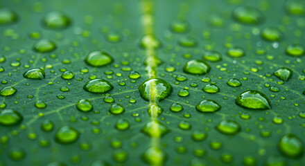 water drops on green leaf