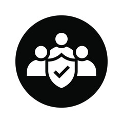 Secure group protection and safety icon