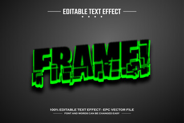 Frame 3D editable text effect template