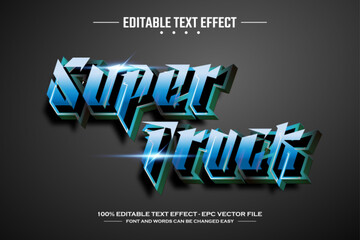 Super track 3D editable text effect template