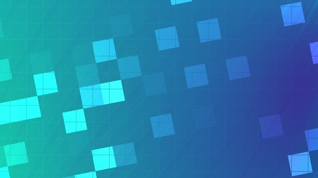 Arctic Blue Dynamic teal to blue gradient background with seamlessly moving squares and grid pattern animation