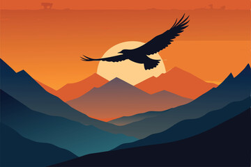 Fototapeta premium silhouette of eagle
